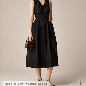 J. Crew Black Midi Dress